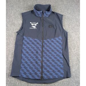 Chervo Full Zip Performance Vest Mens Medium Navy Blue Geometric Winston Golf